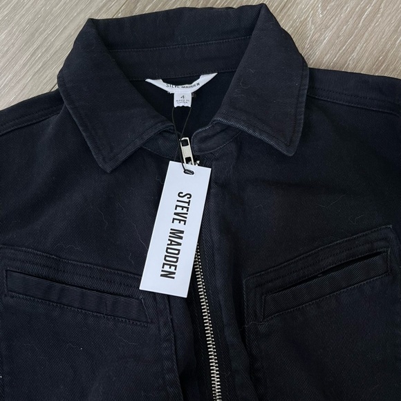 STEVE MADDEN Women's Orly Zip-Front Jumpsuit Size 4 Black NWT - Picture 5 of 5